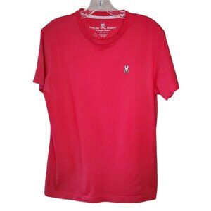 Psycho Bunny Men's Hot Pink Pima Cotton T-Shirt w/ Embroidered Bunny Logo 4/SM